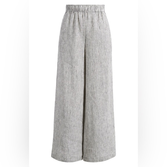 NEW Reformation Ava Stripe Wide Leg Linen Pants - Picture 2 of 9